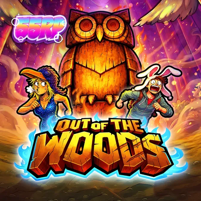 Tampilan visual slot Out Of The Woods dengan tema hutan gelap